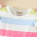 【0M-18M】Baby Girl Cute Colorful Striped Ruffled Romper