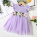 【9M-3Y】Baby Girl Sweet And Cute Floral Embroidered Ruffle Sleeve Dress