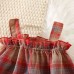 【9M-3Y】2-piece Baby Girls Cute And Stylish Red Plaid Sling Dress With Hat