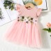 【9M-3Y】Baby Girl Sweet And Cute Floral Embroidered Ruffle Sleeve Dress