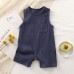 【3M-24M】Unisex Baby Casual Cotton Breathable Solid Color Sleeveless Romper