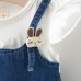 【6M-3Y】Baby Girl Cute Fake Two Piece Ruffle Splicing Denim Dress