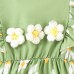 【0M-18M】2-piece Baby Girl Cute Daisy Print Ruffled Sleeveless Romper With Headband