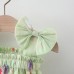 【9M-3Y】Baby Girl Sweet Chiffon Flower Print Bowknot Sleeveless Princess Dress