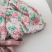 【3M-5Y】Baby Girl Sisterhood Outfit Cute Rose Print Bowknot Puff Sleeve Romper And Dress With Headband - 33401