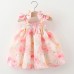 【9M-3Y】Baby Girl Sweet Chiffon Flower Print Bowknot Sleeveless Princess Dress