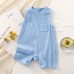 【3M-24M】Unisex Baby Casual Cotton Breathable Solid Color Sleeveless Romper