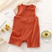 【3M-24M】Unisex Baby Casual Cotton Breathable Solid Color Sleeveless Romper