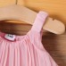 【3M-24M】Baby Girl Sweet Pink Pleated Tiered Sleeveless Cake Dress