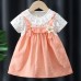 【9M-3Y】Baby Girl Floral Fake Two Piece Short Sleeve Dress