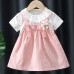 【9M-3Y】Baby Girl Floral Fake Two Piece Short Sleeve Dress