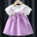 【9M-3Y】Baby Girl Floral Fake Two Piece Short Sleeve Dress