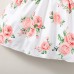 【6M-3Y】2-piece Baby Girl Pink Floral Short Sleeve Dress With Hairband