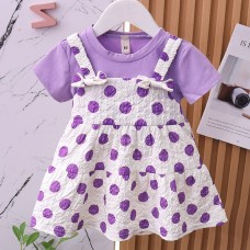 【9M-3Y】Baby Girl Polka Dot Short-sleeved Dress