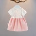 【9M-3Y】Baby Girl Floral Fake Two Piece Short Sleeve Dress