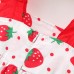 【9M-3Y】2-piece Baby Girl Bow Strawberry Print Sling Dress With Hat