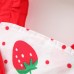 【9M-3Y】2-piece Baby Girl Bow Strawberry Print Sling Dress With Hat