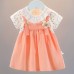 【9M-3Y】Baby Girl Floral Fake Two Piece Short Sleeve Dress