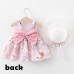 【6M-3Y】2-piece Girls Cute Bow Flower Print Sleeveless Dress With Hat - 33198