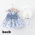 【6M-3Y】2-piece Girls Cute Bow Flower Print Sleeveless Dress With Hat - 33198